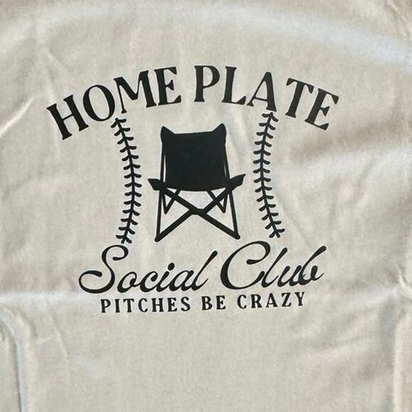 Home Plate Baseball Social Club Medium Women’s Sand T-Shirt Short Sleeve - Picture 3 of 7